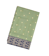 Shadow Green Handloom Banarasi Organza Silk Saree With Floral Buttas-BE1295
