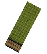 Green Woven Chettinad Cotton Saree With Checks-CN1881