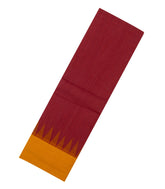 Crimson Handloom Rasipuram Cotton Saree With Mustard Border-RA2427