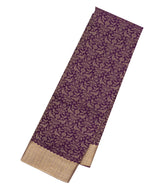 Dark Purple Mysore Crepe Silk Saree With Peacock Motifs-MS3093