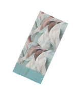 Turquoise Printed Synthetic Tussar Silk Saree With Contrast Border-SY0138