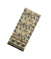 Taupe Printed Jaipur Cotton Saree With Elephant Motifs-JC1544