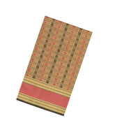 Beige Handloom Silk Cotton Saree With Checks-SC4205