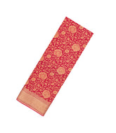Crimson Woven Mysore Silk Saree With Floral Vine Motifs-MS3301