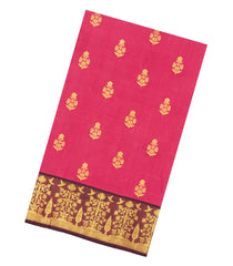 Pink Handloom Ragamala Silk Saree With Zari Buttas - KA16397