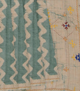 Steel Blue Embroidered Tussar Silk Saree With Chevron Motifs-Steel Blue