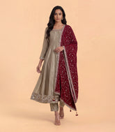 Beige Gold Festive Anarkali Set-RC5696