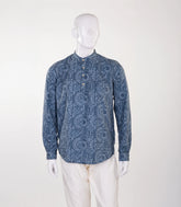 Steel blue short kurta with geometrical print-EW1122