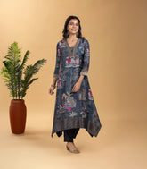 Indigo Blue Pichwai Inspired Printed Co-Ord Set-RC5610