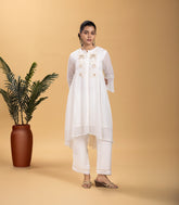 Off-White Embroidered Festive Co-Ord Set-CO5010