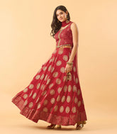 Festive Red And Gold Ethnic Lehenga