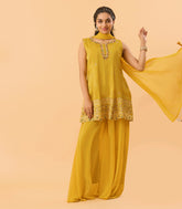 Golden Yellow Festive Embroidered Salwar Set