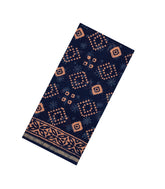 Navy Blue Handloom Chanderi Cotton Saree With Printed Motifs-CC1370