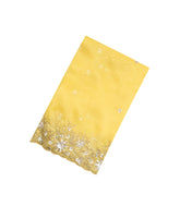 Yellow Woven Organza Saree With Embroidered Mirror Work & Floral Motifs-EN1808