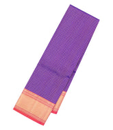 Purple Handloom Kanchipuram Silk Saree With Houndstooth Motifs-KA14547