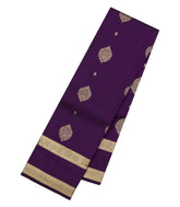 Dark Purple Woven Pure Silk Saree With Zari Buttas-EC2574