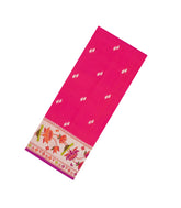 Pink Handloom Banarasi Silk Saree With Floral Buttas & Meena Borde-BE1762
