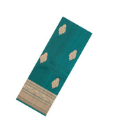 Cyan Woven Pure Organza Silk Saree With Floral Zari Motifs-KS1116