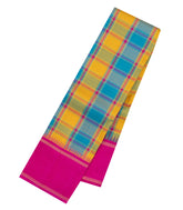 Multi Colour Handloom Korvai Kanchipuram Silk Saree With Checks-KA16559