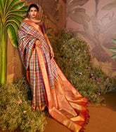 Fifty Thousand Colour Handloom Korvai Silk Saree