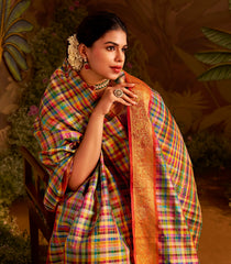 Fifty Thousand Colour Handloom Korvai Silk Saree