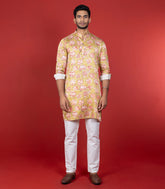 Green Floral Printed Kurta-Green