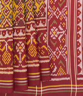Mustard Handwoven Ikat Silk Saree