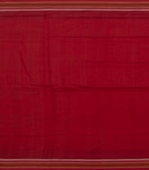 Crimson Handwoven Double Ikat Saree With Diamond Motifs & Flower Vine Motifs in Pallu