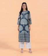 Powder Blue Printed Kurta-RC5698