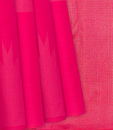 Hot Pink Handloom Kanchipuram Silk Saree With Temple Buttas -Hot Pink