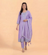 Lilac Embroidered Festive Anarkali Set-RC5690
