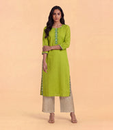 Lime green casual kurta-RC5729