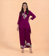 Magenta Cocktail Co-ord Set-CO5017