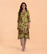 Mustard Kalamkari Printed Kurta-KR0880