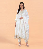 Off White Embroidery Festive Kurta-RC5706