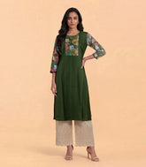 Olive Green Printed Kurta-RC5700