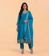 Peacock Blue Festive Anarkali Set-RC5695