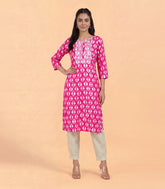 Pink and white printed kurta-RC5717