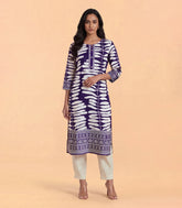 Purple and white printed kurta-RC5715