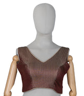 Dark Maroon Woven Readymade Blended Raw Silk Blouse-RB5167