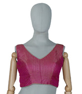 Pink Woven Readymade Blended Raw Silk Blouse-RB5168