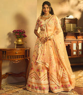 Light Peach Chevron Charm Festive Lehenga Set-SK5112