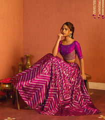 Deep Magenta Purple Banarasi Silk Lehenga Set-SK5117