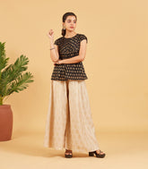 Black & Gold Zari Work Short Top