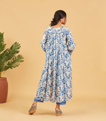 Fresh Spring Blue Cotton Kurta Set