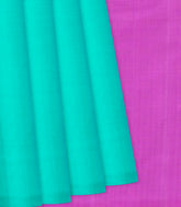 Aquamarine Handloom Soft Silk Saree With Contrast Pallu-Aquamarine