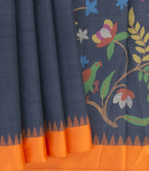 Grey Handwoven Uppada Cotton Saree