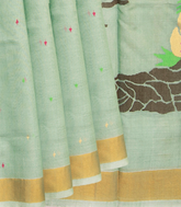 Light Green handwoven Uppada Cotton Saree