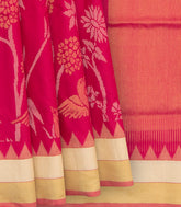 Pink Handwoven Uppada Silk Saree