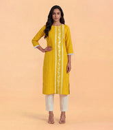 Yellow Jamdani Inspired motif Kurta-RC5720